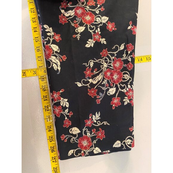 Lane Bryant Floral Print Black Pants Glamour X Mid-Rise Cropped Size 16 - Picture 8 of 10
